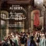 Text: Jacques Aubert, Six Sonatas for Flute and Harpsichord; Anna Reichhold baroque flute, Tung-Han Hu harpsichord. Illustration: Ein barocker Ballsaal mit tanzenden Menschen.