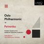"Oslo Philharmonic + Petrenko. Prokofiev: Symphony No.7, Myaskovsky: Sinfonietta, Op.68 No.2. Vasily Petrenko."  
Grafik: rote und graue geometrische Formen.