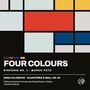 "FOUR COLOURS, SINFONIE NR. 1 · MARCO PÜTZ." Ein abstraktes Design aus großen farbigen Rechtecken in Rot, Gelb, Blau und Grau.