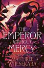 "The Emperor Without Mercy" in weißer Schrift vor einem Leoparden in kräftigen Rosa- und Violetttönen, Gestaltung dramatisch.