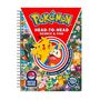 „Pokémon Head-to-Head Search & Find“ in bunten Buchstaben. Pikachu und andere Figuren. Vielseitige Pokémon-Illustration.