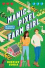 "MANIC PIXEL FARM GIRL", "A LitRPG Romance". Illustration: Frau mit Heugabel, Mann nachdenklich, Bauernhof-Szene mit Tieren.