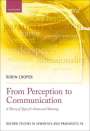 Robin Cooper: From Perception to Communication: A Theory of Types for Action and Meaning, Buch
