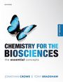 "Chemistry for the Biosciences: the essential concepts, 5th edition." Ein blauer Schmetterling auf weißem Hintergrund.
