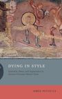 "Dying in Style." Fresko mit Heiligenschein um einen Mann, der sich verteidigt, während andere mit erhobenen Armen agieren.