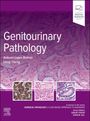 "Genitourinary Pathology", Autoren: Antonio Lopez-Beltran, Liang Cheng. Drei mikroskopische Gewebeabbildungen auf violettem Hintergrund.