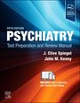 Fifth Edition, PSYCHIATRY, Test Preparation Manual von J. Clive Spiegel und John M. Kenny. Moderne, dynamische Linien in Blau und Orange.