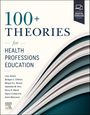 "100+ Theories for Health Professions Education" und Autorenliste; rechts abstrakte Darstellung aufgeschlagener Buchseiten.