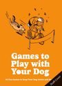 „Games to Play with Your Dog“. Ein Hund jagt fröhlich einen Radfahrer, der ein Hindernis überquert.
