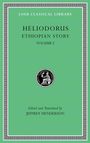 "HELIODORUS ETHIOPIAN STORY VOLUME I", bearbeitet und übersetzt von Jeffrey Henderson. Grüner Hintergrund mit Logo darunter.
