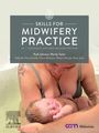 "Skills for Midwifery Practice" heißt der Text. Eine Person hält ein neugeborenes Baby in einem Wasserbad.