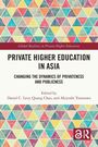 Text: "Private Higher Education in Asia", "Changing the Dynamics of Privateness and Publicness". Hintergrund: Bunte Dreiecke. Logo: rot-weiß.