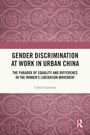 "GENDER DISCRIMINATION AT WORK IN URBAN CHINA" steht groß über einem strukturierten rosa Muster.