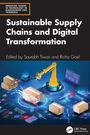 Titel: "Sustainable Supply Chains and Digital Transformation". Gelber Roboterarm über einer digitalen Plattform mit Paketen.