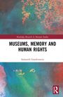 Text: "Museums, Memory and Human Rights. Sulamith Graefenstein." Hintergrund: Farbig abstraktes Muster in Blau und Rot.