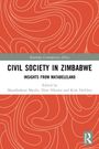"Civil Society in Zimbabwe: Insights from Matabeleland," herausgegeben von Mpofu, Nkomo, Helliker. Abstraktes rotes Muster.