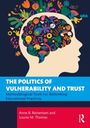 "The Politics of Vulnerability and Trust" in blauer Schrift, bunte Illustrationen im Kopfprofil einer Person.