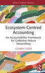Routledge Focus; Ecosystem-Centred Accounting; An Accountability Framework for Collective Nature Stewardship; Clément Feger. Bunte, abstrakte Pinselstriche im Hintergrund.