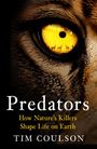 Text: "COVER TO BE REVEALED", "Predators", "Tim Coulson", "HEADLINE PRESS". Schlichtes Layout, zweifarbig in Grün und Rosa.