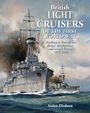 Text: "British Light Cruisers of the First World War" von Aidan Dodson. Impressionistisches Gemälde eines Kriegsschiffes.