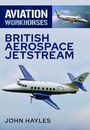 Text: "Aviation Workhorses", "British Aerospace Jetstream", "John Hayles". Foto eines zweimotorigen Flugzeugs am Himmel.