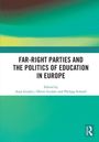 "FAR-RIGHT PARTIES AND THE POLITICS OF EDUCATION IN EUROPE". Herausgeber: Anja Giudici, Oliver Gruber, Philipp Schnell. Abstrakte Farbflächen.