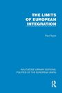 Blauer Hintergrund mit weißem Text: "The Limits of European Integration" von Paul Taylor, "Routledge Library Editions".