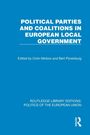 Text: "POLITICAL PARTIES AND COALITIONS IN EUROPEAN LOCAL GOVERNMENT. Edited by Colin Mellors and Bert Pijnenburg." Blaues Cover.