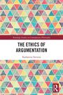 "THE ETHICS OF ARGUMENTATION" von Katharina Stevens. Bunte Dreiecksmuster als Hintergrund, Routledge-Logo unten rechts.