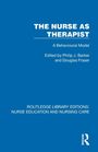 Der Titel "THE NURSE AS THERAPIST" ist zentral auf blauem Hintergrund. Oben steht "A Behavioural Model". Unten ein Logo.