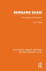"BERNARD SHAW" in Weiß auf Orange, darunter "Playwright and Preacher" von "Leon Hugo". Unten ein Logo mit Profilkopf.