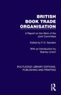 Text: "BRITISH BOOK TRADE ORGANISATION", Berichttitel und Herausgeber. Dunkler Hintergrund, schlichtes Logo unten rechts.