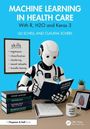 Titel: "Machine Learning in Health Care". Ein Roboter liest ein Buch mit dem Titel "Clinical Medicine".
