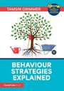 „Tamsin Grimmer: Behaviour Strategies Explained.“ Zeichnung: Baum mit Werkzeugen, Schubkarre und Gießkanne.
