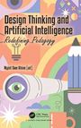 Text: "Design Thinking and Artificial Intelligence: Redefining Pedagogy" von Myint Swe Khine. Illustration mit Teleskop, Auge und Bleistift.