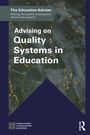 Buchtitel in weißer Schrift: "Advising on Quality Systems in Education." Hintergrund: Grau mit goldenen Akzenten.