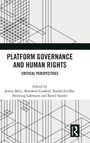 Oben: "Platform Governance and Human Rights: Critical Perspectives". Unten: Herausgeber und geometrische Linienzeichnung.