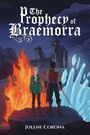 "The Prophecy of Braemorra" oben, "Jolene Corona" unten. Zwei Personen stehen vor Feuer und Kristallen, im Hintergrund eine Burg.