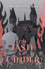"The Taste of Cinder", "Shaun Fitzpatrick", Schloss-Silhouette, eine Person von hinten, Flammen und Blumen im Vordergrund.