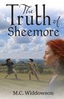 "The Truth of Sheemore, M.C. Widdowson." Eine Frau mit roten Haaren schaut nach rechts, im Hintergrund ein Duell.