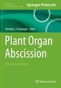 "Plant Organ Abscission", Editor: Timothy J. Tranbarger. Grüntöne mit Kreisen; oben "Springer Protocols".