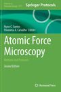 Text: "Atomic Force Microscopy: Methods and Protocols, Second Edition." Grüner Hintergrund, wissenschaftliches Buchcover.