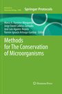 "Methods for The Conservation of Microorganisms". Springer Protocols. Grün mit abstrakten Kreismustern und mehreren Autoren.