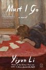 "Must I Go", ein Roman von Yiyun Li. Illustration: Frau über einem Tisch, umgeben von Papieren.