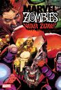 „MARVEL ZOMBIES WAR ZONE“ steht groß geschrieben. Illustration zeigt Zombies und einen bewaffneten Mann in rotem Anzug.