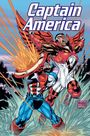 „Captain America“. Zwei Helden kämpfen mit Schild und Rüstung, umgeben von Energie- und Wasserspritzern. Comic-Stil.
