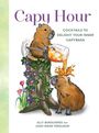 "Capy Hour", "Cocktails to Delight Your Inner Capybara". Zwei Capybaras mit Blumen, einer gießt ein Getränk über den anderen.