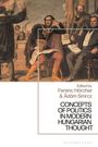 Buchtitel: "Concepts of Politics in Modern Hungarian Thought". Historische Illustration: Menschen in lebhafter Diskussion.