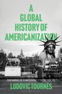 "A Global History of Americanization" in grüner Schrift, darunter eine Statue der Freiheitsstatue neben einem Stier.