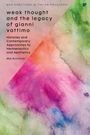 Der Text lautet: "weak thought and the legacy of gianni vattimo" von Max Ryynänen. Hintergrund in Aquarellfarben.